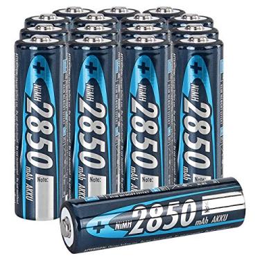 Imagem de ANSMANN Baterias recarregáveis AA 2850 mAh NiMH - Baterias duplas A de alta capacidade pré-carregadas para câmera, lanterna, controlador, gamepad, luz solar, mouse Apple, teclado sem fio - pacote com