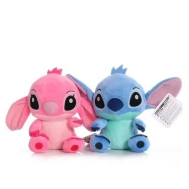 Imagem de Pelúcia Stitch E Angel Namorados 20cm Musical Super Macio - Disney, St