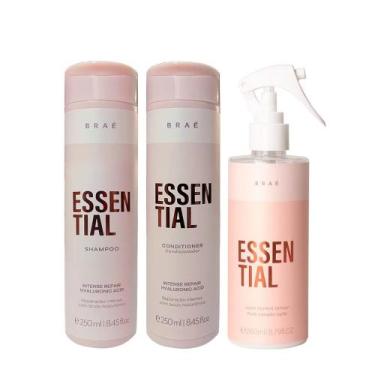 Imagem de Kit Braé Essential Shampoo 250ml + Condicionador 250ml + Fluído Repara