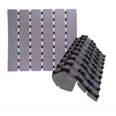 Imagem de Tapete Estrado Antiderrapante para Box Banheiro STM Plastic 53x48 (2, Cinza)
