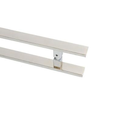 Imagem de Puxador Porta Duplo Em Aço Inox 75cm Modelo Flat Economy - Decorplace