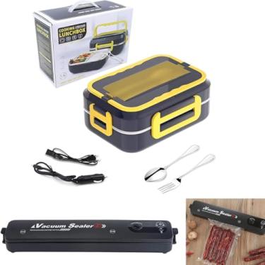 Imagem de Kit Marmita Elétrica Veicular Bivolt + Seladora de Embalagens a Vácuo