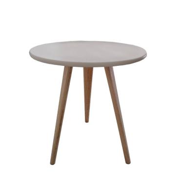 Imagem de Mesa De Canto Lateral Pé Palito Redonda Retrô Karina Off White