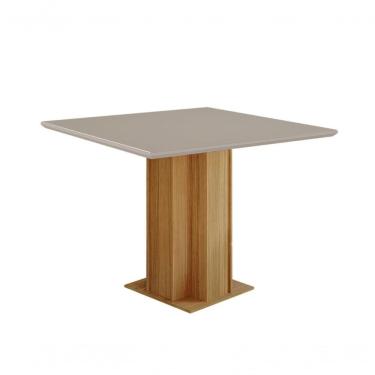 Imagem de Conjunto Sala De Jantar Sophia 95x95 Tampo Mdf/vidro 4 Cadeiras Maia Cimol Nature/offwhite/gengibre