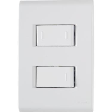 Imagem de Placa 4x2 + 1 Interruptor Simples E 1interruptor Paralelo 10a 250v - Branco