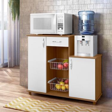 Imagem de Fruteira Multiuso 2 Portas 1 Gaveta 2 Cestas Diva Freijo Trend-branco New