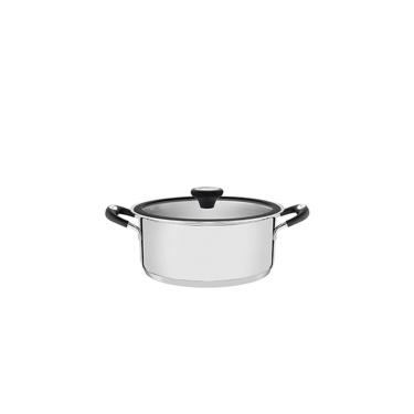 Imagem de Caçarola Rasa Aço Inox Com Fundo Triplo Solar Silicone 20cm - Tramontina