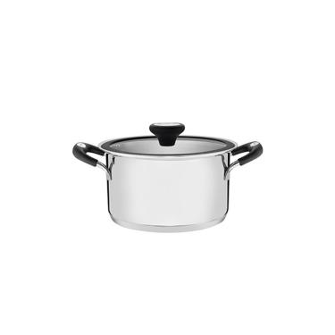 Imagem de Caçarola Funda Aço Inox Com Fundo Triplo Solar Silicone 24cm - Tramontina