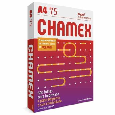 Imagem de Papel Sulfite Chamex Branco A4 75g C/500