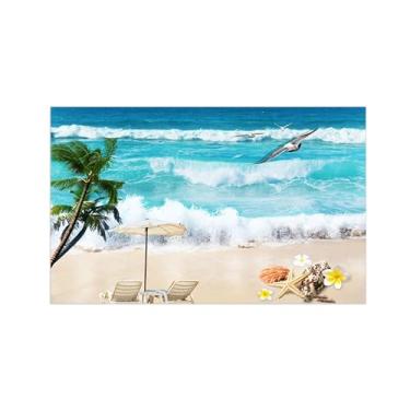 Imagem de Paisagem Pintura na tela-Imagem arte natureza-Árvore praia ondas mar-impressão moderna para decoração sala de estar 30x50cm12x20in Sem Moldura
