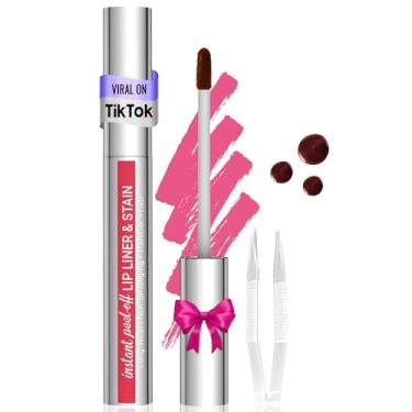 Imagem de Vevivia Beauty Lip Stain - Delineador, Duradouro, Natural, Removível Com Pinça, Fácil De Usar, À Prova D'Água, Antiborrões, Antitransferência, Rosa
