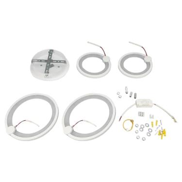 Imagem de Luz de teto de círculo de LED Modern 4 Rings 4 Rings acrílicos lustres de acrílico 38W Luminária de economia de energia para o quarto da sala de cozinha Material acrílico de ferro