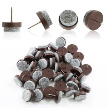 Imagem de Qjaiune 40 Peças De Protetores Feltro Para Pernas Cadeira, Pés Deslizantes 24 Mm Móveis, Mesas Deslizantes, Pisos Madeira E Plástico (Marrom)