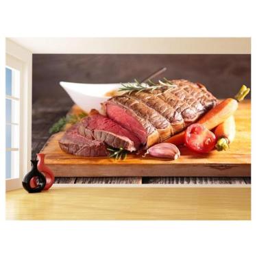 Imagem de Papel De Parede 3D Alimentos Carne Churrasco 3,5M Al270 - Você Decora