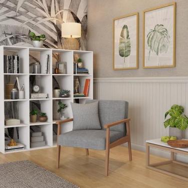 Imagem de Poltrona Ana Natural e Cinza - Mobly