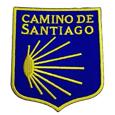 Imagem de Camino De Santiago Patch (3 Inch) Embroidered Iron/Sew on Badge Way of St James Scallop Shell Pilgrim Walk Souvenir