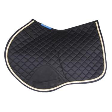 Imagem de CHALLENGER Almofada de sela de salto leve acolchoada inglesa com contorno de cavalo preta 72TS37BK