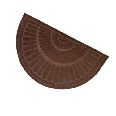 Imagem de Tapete Capacho Meia Lua Antiderrapante de Porta Marrom - Wellmix 