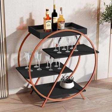 Imagem de Adega Com 4 Prateleira Encantado Preto Bronze