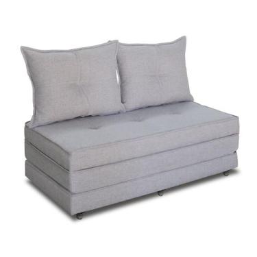 Imagem de Pufe Cama Dobrável Casal 130 Com 02 Almofadas Premium - Due Decor, Lin