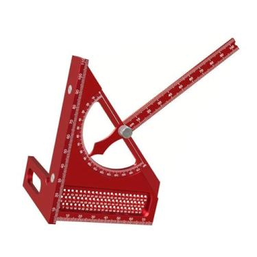Imagem de predolo Régua Multiângulo 3D, Esquadro de Carpinteiro, Acessório de Medição para Trabalhos em Madeira, Vermelho, Tamanho real