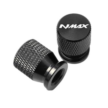 Imagem de jininshengxindianzi Compatible With NMAX N-Max 125 155 NMAX125 Nmax155 Scooter Accessories Tyre Valve Cover Cap&Motorcycle Embroidery Key Chain Keychain(1 pair Black)