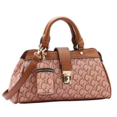 Imagem de Bolsa de Mão e Transversal Feminina Monograma Chenson CG85065, Marrom