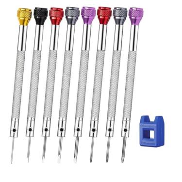 Imagem de Conjunto de 8 chaves de fenda de precisão, conjunto de chaves de fenda BEBEEPOO Jewelers, conjunto de chaves de fenda de reparo de relógio de micro precisão de 0,8 a 1,6 mm, micro chave de fenda para
