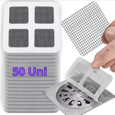 Imagem de Protetor de Ralo Adesivo Descartável, 10x10cm, Tela Anti-insetos, Filtro Coletor de Cabelo para Banheiro e Cozinha (10)