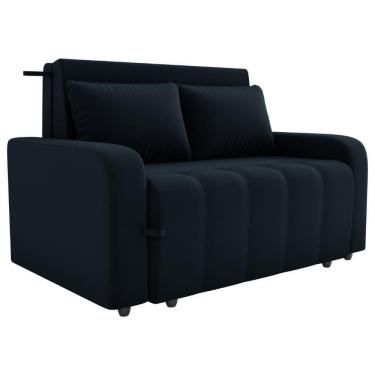 Imagem de Sofa Cama 2 Lugares 138 Cm Amora Veludo Inca E451 Preto Milani Store Preto