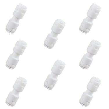 Imagem de ESHIONG Filtro de água igual reto (osmose reversa) Union Connect, certificado NSF plástico push fit conexões de tubo de conexão rápida (tubo de 0,65 cm a 0,63 cm de diâmetro externo para purificadores de filtro de água RO) (pacote com 8)