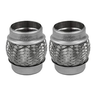Imagem de RP Remarkable Power Pacote Com 2 Tubos Flexíveis De Escape Entrada 2,5" (2,5 Pol.), Tubo Flexível 2,5 Pol. X 4 Comprimento, Silenciador Universal Aço Inoxidável Trança Dupla Resistente, Substituição