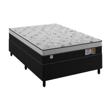 Imagem de Cama Base Box Casal com Colchão Molas Ensacadas Alfa 59x138x188 - Plumatex