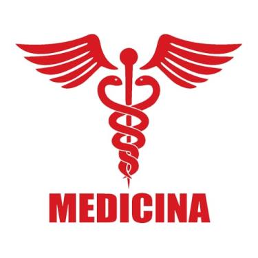 Imagem de Adesivo Profissão Medicina para Estudantes e Médicos Ideal para notebook carro portas vidros Paredes vários tamanhos (VERMELHO, 50X41,6m)