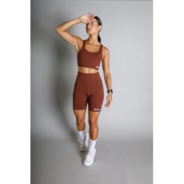 Imagem de Conjunto Tempo Cian Sports, Marrom, P, Poliamida