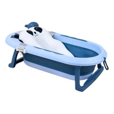 Imagem de Banheira Dobrável Com Termômetro Embutido E Apoio Macio Para Bebê Recé