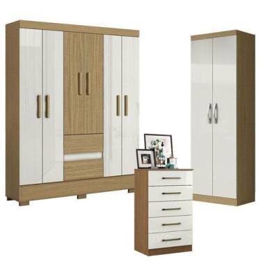 Imagem de Guarda Roupa Casal Coimbra 2005138 Com Armário Multiuso New 2000192 E 
