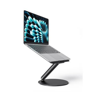Imagem de LULULOOK Suporte de laptop para mesa, suporte completo de alumínio para computador, elevação ajustável de 360 graus para laptop, suporte dobrável para MacBook Pro/Air, Dell, HP e laptops de 10 a 17