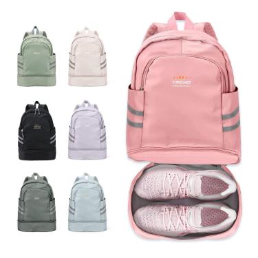 Imagem de Mochila de ginástica Coofay impermeável com compartimento para sapatos 20L rosa