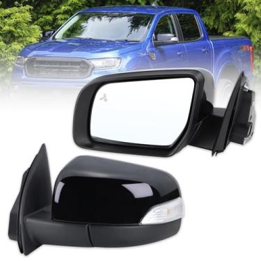 Imagem de Lqito Espelho lateral esquerdo do motorista serve para Ford Ranger 2019 2020 2021 2022 2023 2024 2025 com vidro elétrico dobrável Power Glass Blind Spot Heated Turn Signal Puddle Light Black Replace