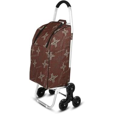 Imagem de Carrinho De Compras Carrinho De Compras Com 6 Rodas De Isolamento De Liga De Alumínio Dobrável Escada De Escalada Carrinho De Compras Carrinho De Compras, C, 45x36x100cm