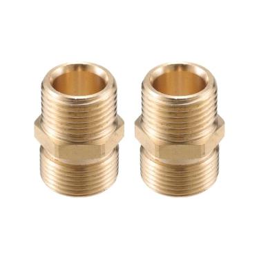 Imagem de VekAuto Conector de lavadora de pressão, G1/2 polegadas a 14 mm M22x1,5 adaptador macho e fêmea conector de mangueira de parafuso de latão universal para lavadora de pressão latão tom cobre acessórios