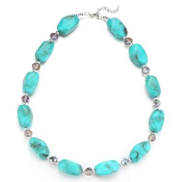 Imagem de Errally Gargantilha de contas grossas para mulheres, colar de contas grandes, bijuterias, presentes para ela, Resina, Sem Pedra Preciosa