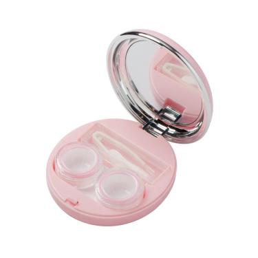 Imagem de Estojo porta lentes Liso + Pinça e Ventosa Rosa