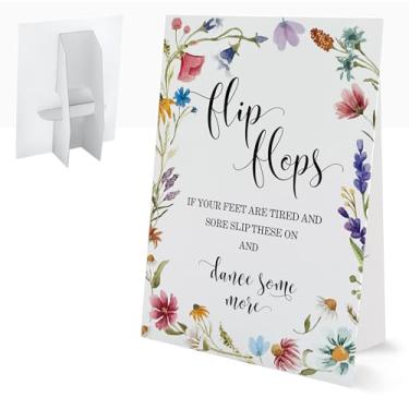 Imagem de Placa de chinelos, placas de casamento para cerimônia e recepção, decorações florais de chá de panela, decoração de chá de panela com suporte, suprimentos de pista de dança de casamento para festas de