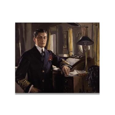 Imagem de Sitting Sideways John Lavery Iconic Realist Portrait & War Scene Canvas Art – Decoração de parede irlandesa atemporal para casa 30 x 36 cm Un Framed