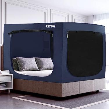 Imagem de RIYDH Barraca para cama de solteiro GG – Barraca de sonho portátil para crianças e adultos, 80% blackout com 3 portas, respirável, grande espaço