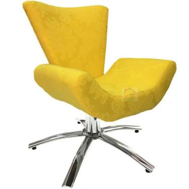Imagem de Poltrona Giratória Elegance 13 Amarelo - Sua Casa Decor