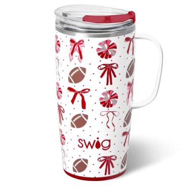 Imagem de Swig Life Caneca de viagem de 623 g, copo isolado com alça e tampa, caneca de café de viagem, compatível com porta-copos, copo de aço inoxidável de 623 g, reutilizável isolado com tampa (We've Got