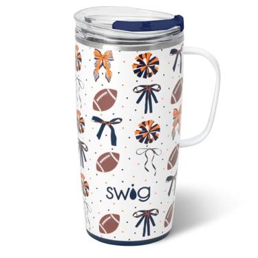 Imagem de Swig Life Caneca de viagem de 623 g, copo isolado com alça e tampa, caneca de café de viagem, compatível com porta-copos, copo de aço inoxidável de 623 g, reutilizável isolado com tampa (We've Got